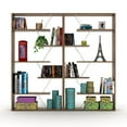 thumbnail image 4 of Modern Wood Frame Etagere Bookcase, 6 Shelves, Walnut/Chrome, 4 of 8
