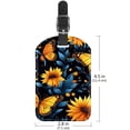 thumbnail image 6 of Square 2Pack PU Leather Sunflower Butterfly Cruise Luggage Tag with Privacy Cover and Name ID Tag for Travel Handbags Backpacks Luggage Tags, 6 of 6