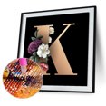 thumbnail image 1 of Cuadros Decorativos 5D DIY diamante pintura letra K completo redondo taladro mosaico imagen (B2879) Tmvgtek embutido en tela, 1 of 9