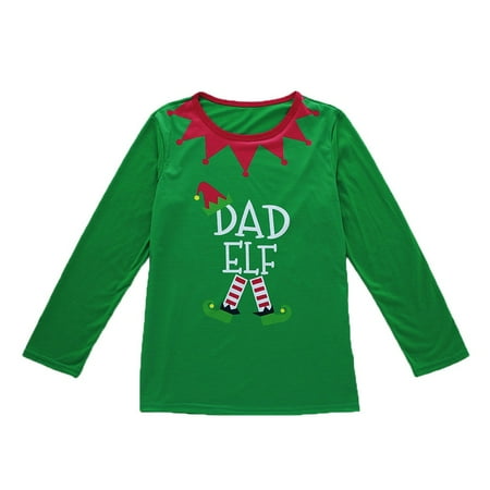 

Blueek Parent-Child Warm Christmas Set Printed Home Wear Pajamas Two-Piece Dad Set