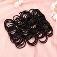thumbnail image 6 of 300/100pcs Thick Seamless Rubber Hair Bands, 1inch Simply Soft Hair Ties, Girls Elastic Ponytail Holders Headband, Scrunchies ​Hair Accessories No Crease Damage for Thick Hair, Black, 6 of 8