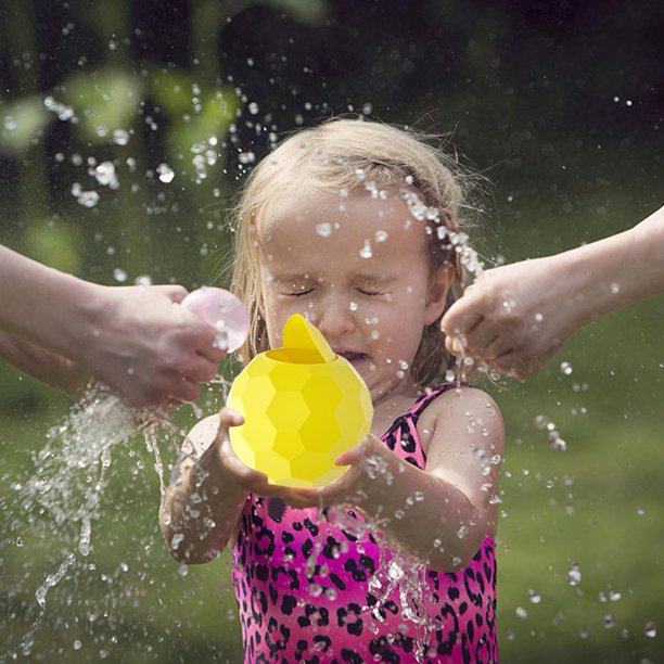 Deportes Acuáticos 1 bomba de agua, bolas de salpicaduras, piscina de silicona, globo de agua reutilizable (amarillo)