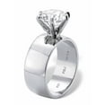 thumbnail image 2 of PalmBeach Jewelry 4 TCW Round White Cubic Zirconia .925 Sterling Silver or 14k Gold Plated Solitaire Engagement Ring, 2 of 6
