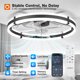 thumbnail image 5 of Ventilador de techo addlon de 24" de montaje al ras con luz LED y control remoto, 5 of 8