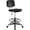 Black-T, variant on Cute Task Chair, Adjustable Armless Activity Chair with Wheels, Comfy Low Back Swivel Desk Chair, White