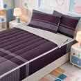 thumbnail image 3 of Erosebridal Minimalist Stripes Zipper Twin Comforter Sets with Fitted Sheet and 2 Pillowcases,Line Art Pattern Zipper Bedding Set,Light Gray Reversible,4pcs, 3 of 7
