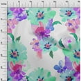 thumbnail image 2 of oneOone Cotton Poplin Twill Mint Green Fabric Flower Watercolor Quilting Supplies Print Sewing Fabric By The Yard 56 Inch Wide, 2 of 2