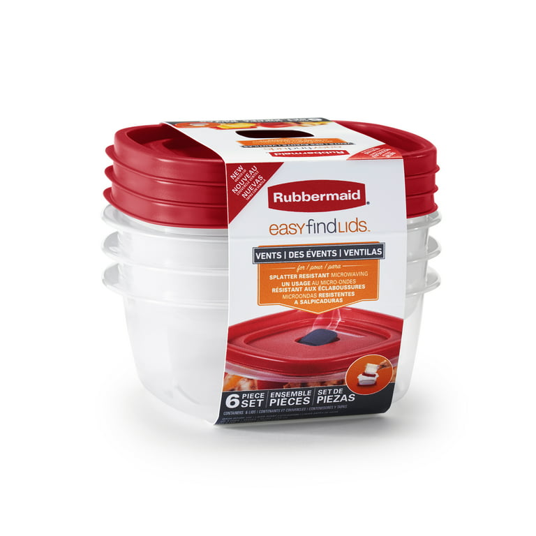 Rubbermaid 6pc Food Storage Container Set (3 Containers, 3 Lids
