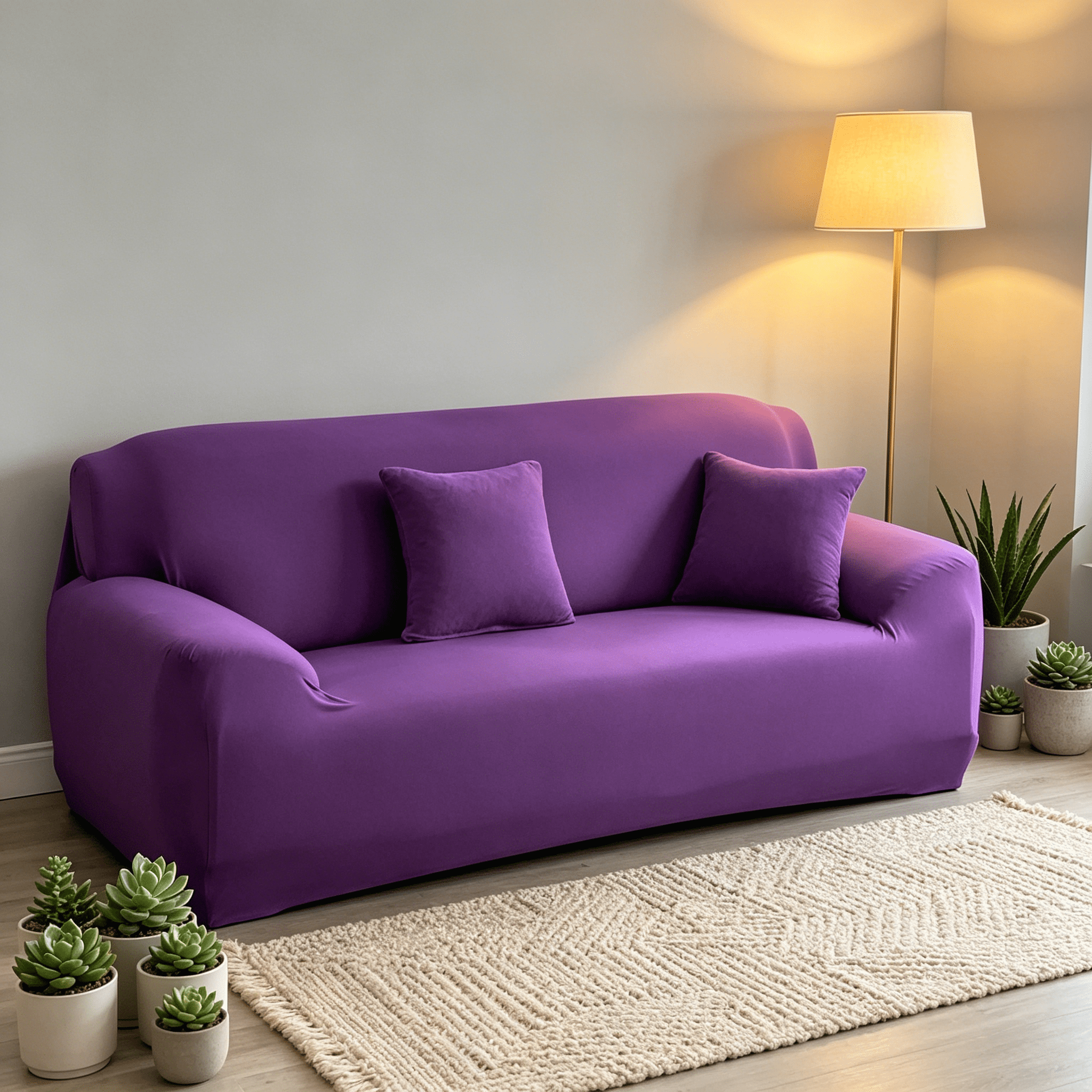 AUQ 2026 New Couch Cover for Living Room,2 Seater Stretch Furniture Protector,Dust-Proof Loveseat Cover - Elastic Fit,Machine Washable,Pet Friendly Home Decor （Orange）