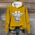 thumbnail image 2 of Telankuip Bow Highland Cow Christmas Hoodies for Women Holiday Western Print Girly Style Pullover Sweatshirts Soft Comfortable Long Sleeve Holiday Hooded Tops 2025 Fashion Yellow XL, 2 of 3