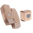 thumbnail image 1 of 50x Caja de de papel Kraft Caja de ventana de corazones marrones, 1 of 9