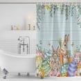 thumbnail image 3 of Easter Shower Curtain, Waterproof Shower Curtains for Bathroom, Spring Rabbit Tail Eggs Eucalyptus Leaves Wood Washable Fabric Bathtub Curtain Set Bath Decor with 12 Hooks Extra Long 72"x96", 3 of 8
