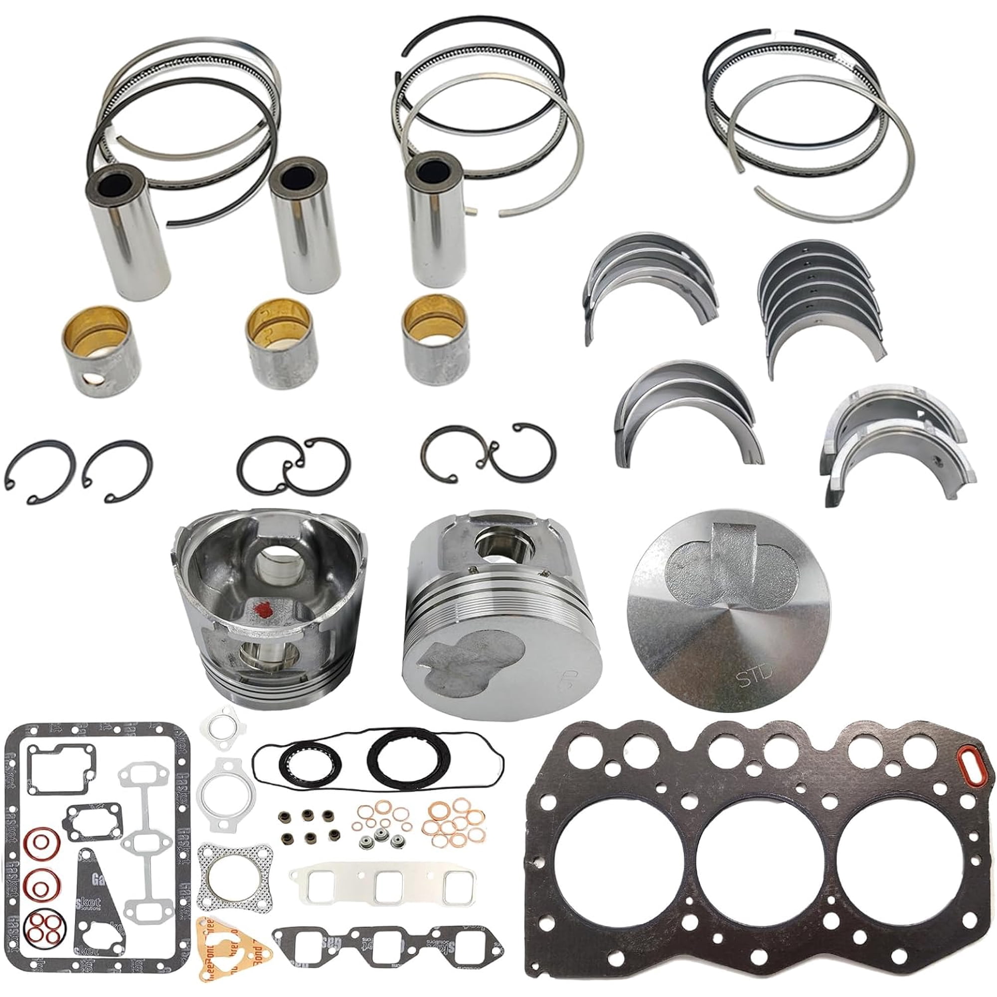 3TN66 Engine Overhaul Rebuild Kit (No cylinder liner and valve) For Yanmar 3TN66 3TN66UJ 3TN66-UJ 3TNE66-N1C Engine For John Deere 240 415 330 332 655 Tractor 119270-22010 11927022010