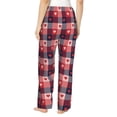 thumbnail image 3 of Xecao Heart Plaid Women's Straight Lounge Pajama Pants: The Epitome of Relaxed Sleepwear, 3 of 9