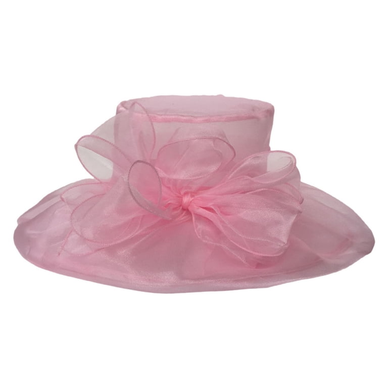 Vintage Pastel Pink Derby Church Hat Tulle Wholesale Kentucky Derby Church Party Organza Hat for your  main image 4