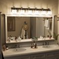 thumbnail image 6 of 6-Light Modern Crystal Bathroom Vanity Lights Black Bathroom Light Fixtures Crystal Vanity Shower Lights Over Mirror, Mirror Glass Crystal Bathroom Vanity Lighting Fixtures, 6 of 7