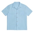 thumbnail image 5 of JOANKDMI Casual Button Down Shirts for Men Short Sleeve Camp Collar Lightweight Breathable Summer Beach Vacation Tops with Chest Pocket Linen Blend Hawaiian Shirt, S-3XL, 5 of 6