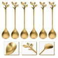 thumbnail image 3 of Shisuyan Leaf Shape Spoons Golden 6Pcs 4.7X1X0.1In Stainless Steel, 3 of 8