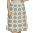 thumbnail image 1 of Women's Tribal Abstract Aztec Flower A-line Printed Skirt Casual Wear, L, Aqua and Orange, by Ambesonne, 1 of 1