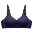 thumbnail image 1 of PEASKJP Front Closure Bras for Women Lace Underwire Soft Padding Lift Up Bra, Dark Blue XXL, 1 of 3