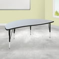 thumbnail image 2 of Flash Furniture 60" Half Circle Wave Collaborative Grey Thermal Laminate Activity Table - Height Adjustable Short Legs, 2 of 11