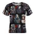 thumbnail image 4 of Michael Myers Halloween Unisex T-Shirt for Boys Girls Short Sleeve Sports Top Breathable Blouse 3D Prints Tee Shirts Casual Children Clothing 160CM, 4 of 8