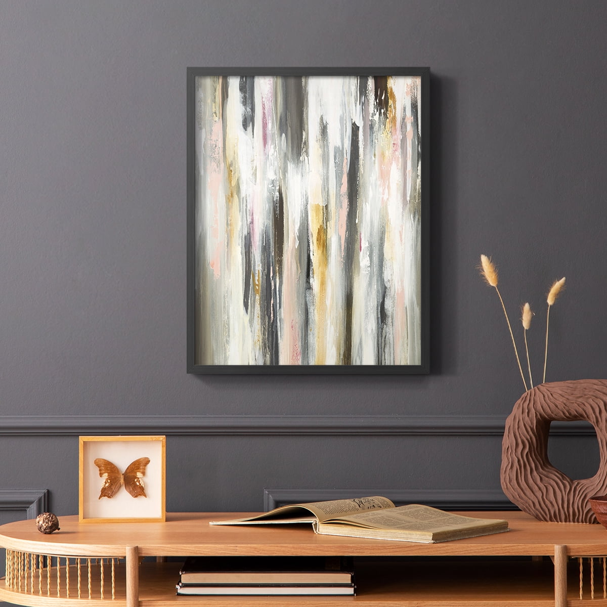 Color Ripple II Framed Print in Black Solid Wood Framed Print No Nail Hanging