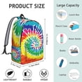 thumbnail image 5 of Tie Dye Pattern Backpack for School,Schoolbag with Adjustable Shoulder Straps & Padded Back,15.7"x11.8"x5.5", 5 of 5
