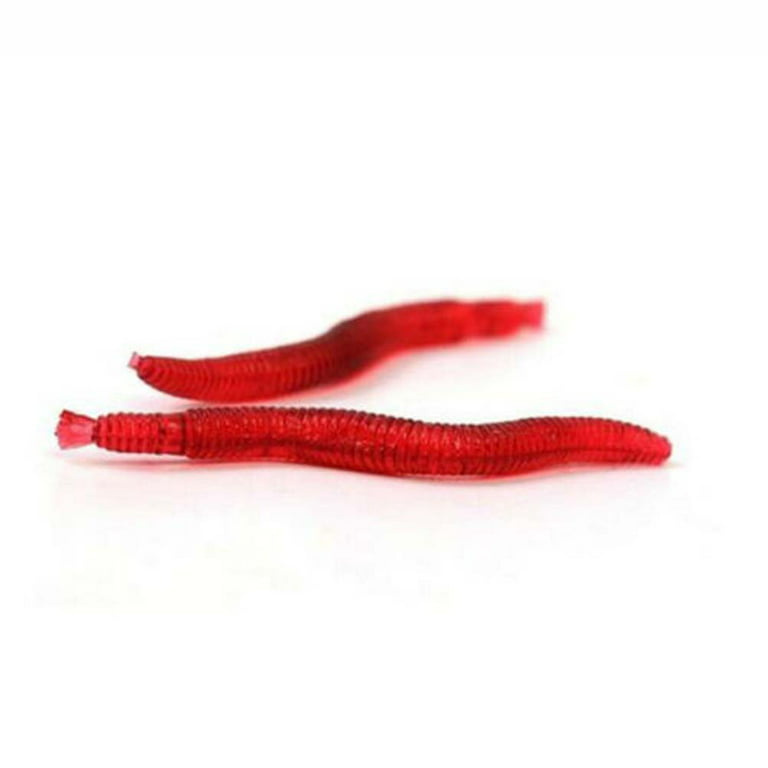 50Pcs Rubber Artificial Lifelike Earthworm Worm Soft Baits Fishing