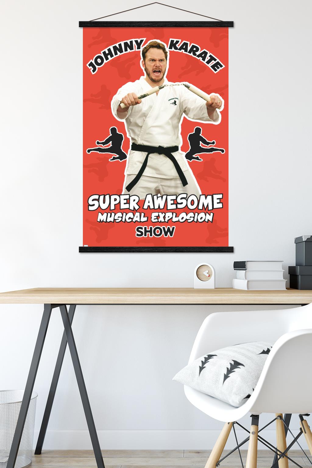 Parks and Recreation - Johnny Karate Wall Poster with Magnetic Frame, 22.375" x 34"