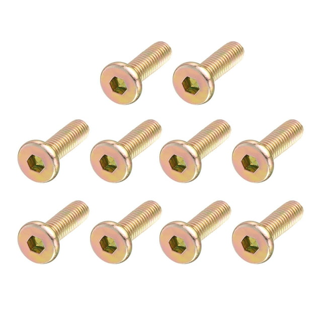 Unique Bargains M6 x 20mm Full Threaded Hex Socket Head Cap Screw Bolt Bronze Tone 10 Pcs