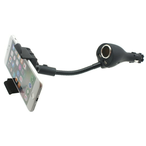 Charger Car Mount for CAT S62 Phone - Holder DC Socket USB 2-Port Cradle Rotating Plug-in R1D