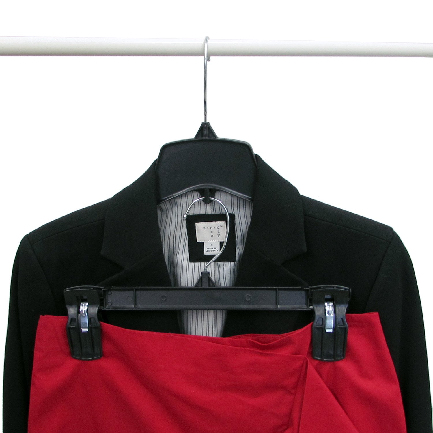 14 Plastic Skirt and Pant Clip Hanger (Black) (Box of 100) – 3 Hanger  Supply Company