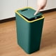 thumbnail image 4 of Basurero Pequeño para Baño con Tapa a Presión - Cesto de Basura de Plástico de 2.5 Galones con Tapa Abatible para Inodoro, Oficina y Dormitorio - Control de Olores, Diseño Compacto En Gris, Verde o B, 4 of 6