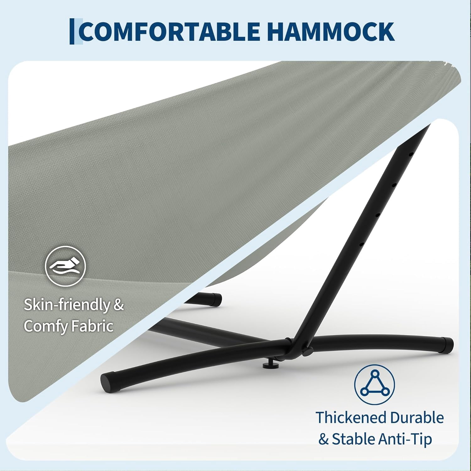 IdealHouse 2 Person Hammocks with Stand for Outside, Double Hammocks Portable Space Saving Heavy-Duty Steel Stand for Indoor Outdoor Patio with Carrying Bag, 450 lbs Capacity