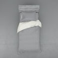 thumbnail image 2 of Ambesonne Love Bedding Set 4 Pcs, Hearts on Curvilinear Stripes, Queen, Grey Pale Fuchsia White, 2 of 3