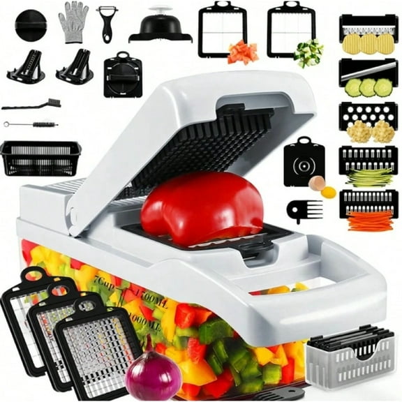 Professional 26-In-1 Vegetable Chopper,Food Chopper,Food Chopper, Onion Chopper, Veggie Chopper,Veggie Chopper With Container,Chopper Vegetable Cutter,Vegetable Chopper With Container