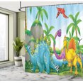 thumbnail image 4 of Ambesonne Nature Shower Curtain, Dinosaurs in the Jungle, 69"Wx84"L, Multicolor, 4 of 4
