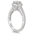 thumbnail image 2 of SZUL Women's AGS Certified 1 1/3 Carat TW Diamond Halo Engagement Ring in 14K White Gold (J-K Color, I2-I3 Clarity), 2 of 5