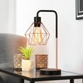 thumbnail image 3 of Diamond Cage Rose Gold Table Lamp, Vintage Modern Table Lamp, Bedside Lamp, 3 of 3
