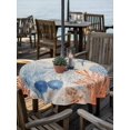 thumbnail image 2 of Outdoor Tablecloth with Umbrella Hole for Patio/Picnic/Party/Camping, Navy Blue Starfish Coastal Waterproof Table Cloth Round Cover Washable, Nautical Coral Summer Beach Ocean (Dia 60"), 2 of 9