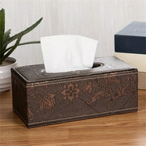 JKLOP Leather Tissue Box Minimalist Home Hotel Car Mounted Leather Paper Suction Paper Box for Home & Kitchen