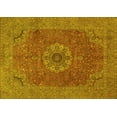 thumbnail image 1 of Ahgly Company Machine Washable Indoor Rectangle Medallion Yellow Traditional Area Rugs, 2' x 4', 1 of 4