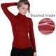thumbnail image 2 of Mujer Invierno Cálido Grueso Forro Polar Térmico Manga Larga Cuello Alto Cuello Alto Camisa Superior Cepillada, 2 of 4