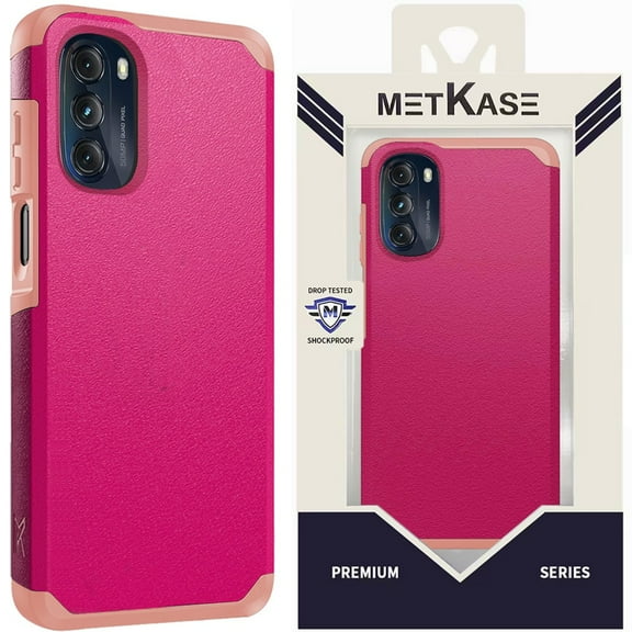 For Motorola Moto G 5G 2022 Premium Tough Strong Protection Shockproof Hybrid Dual Layer Hard PC TPU Rubber Armor Cover ,Xpm Phone Case [ Fuchsia Pink ]