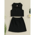 thumbnail image 2 of Bslissey Kids Baby Girls Skirt Set 18M 24M 3T 4T 5T 6T Solid Color Sleeveless Lapel Tank Tops and A-line Skirt 2Pcs Outfits Toddler Cute Clothes for Casual Daily, 2 of 8