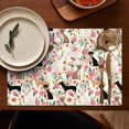 thumbnail image 5 of Chihuahua and Flower Florals Summer Placemats Table Placemats Set Of 4-Linen Kitchen Washable Placemats Table Mats 11.8"x17.7"Non-Slip Heat Resistant, 5 of 6