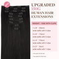 thumbnail image 2 of Extensiones de cabello con clip, cabello humano real, extensiones de cabello humano Remy con clip para mujeres, cabello, 2 of 5