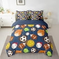 thumbnail image 2 of Erosebridal Soccer Football Baseball Volleyball Bedding Queen Size,Sport Gamer Comforter Sets with Sheets,Ultra Soft Reversible Bedding Sets Queen Size,Teenager Bedroom Decor,7 Pieces, 2 of 6