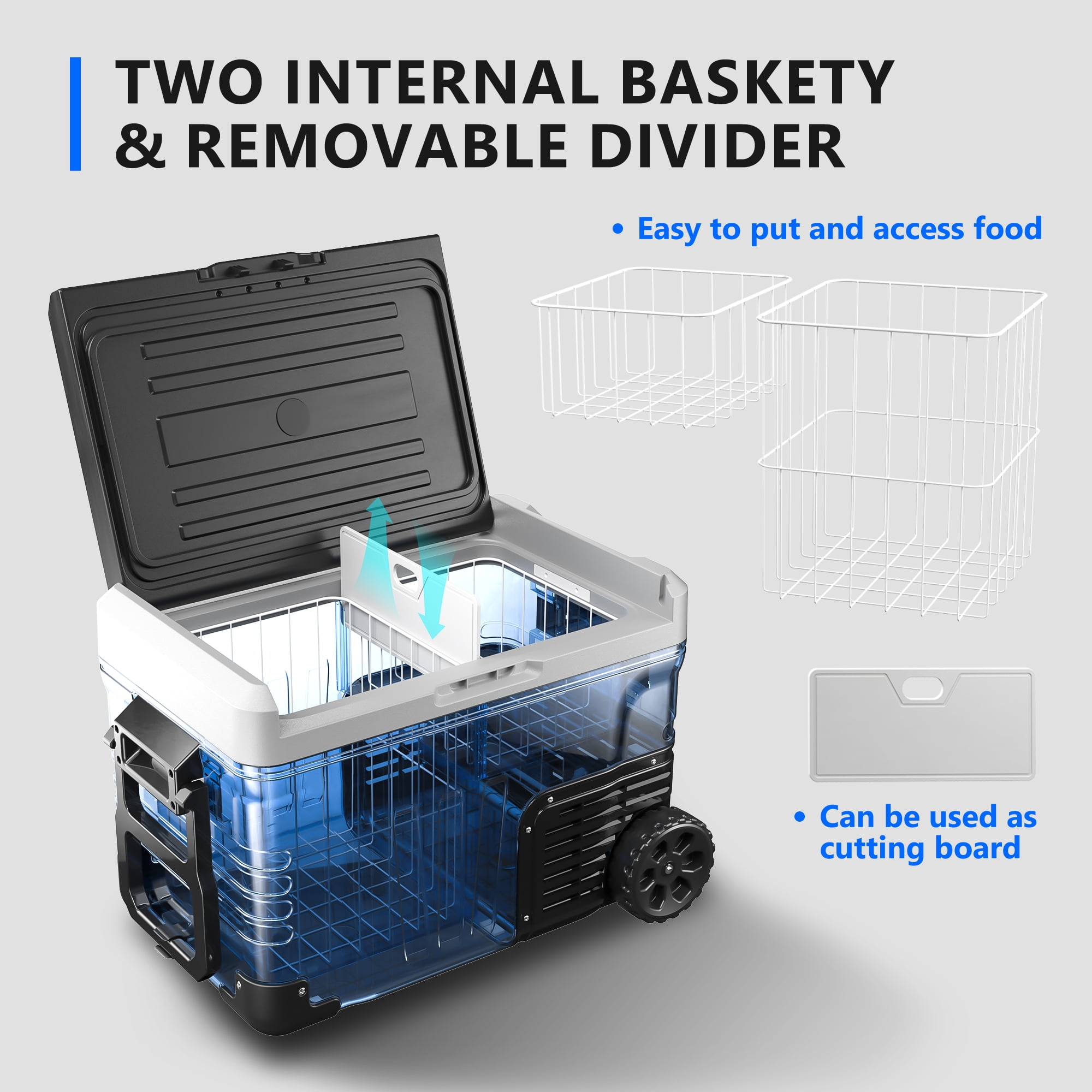Simzlife 12V Car Refrigerator, 37QT Electric Cooler DC/AC